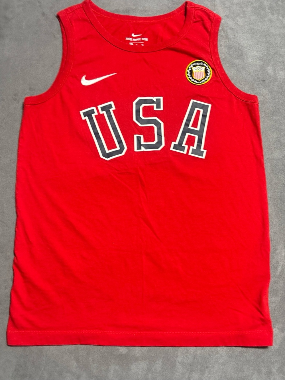 Nike USA Tank Top Mens Red Athletic Performance Olympic Style Size S